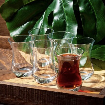 Pasabahce Aurora Teegläser Set – 6 Stück, Je 155 Ml, Klassisches Türkisches Teeglas